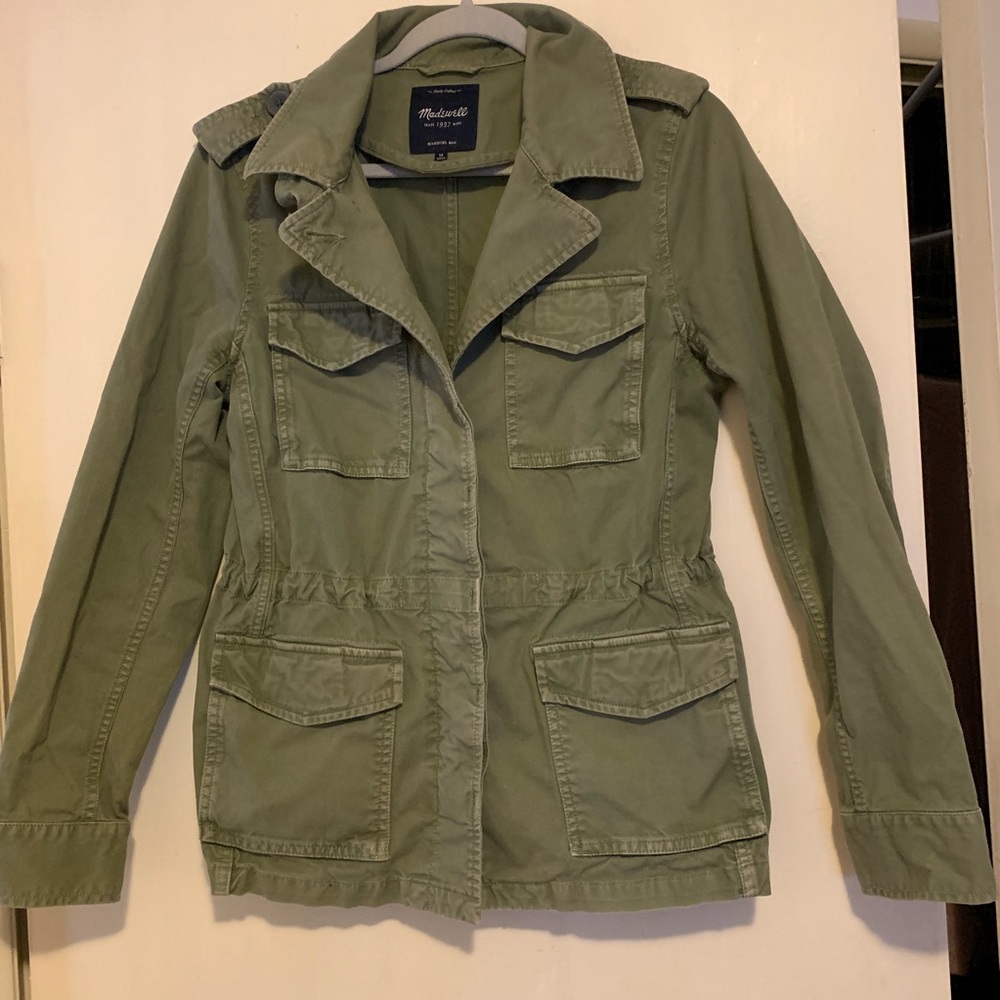 Madewell brand green cargo jacket